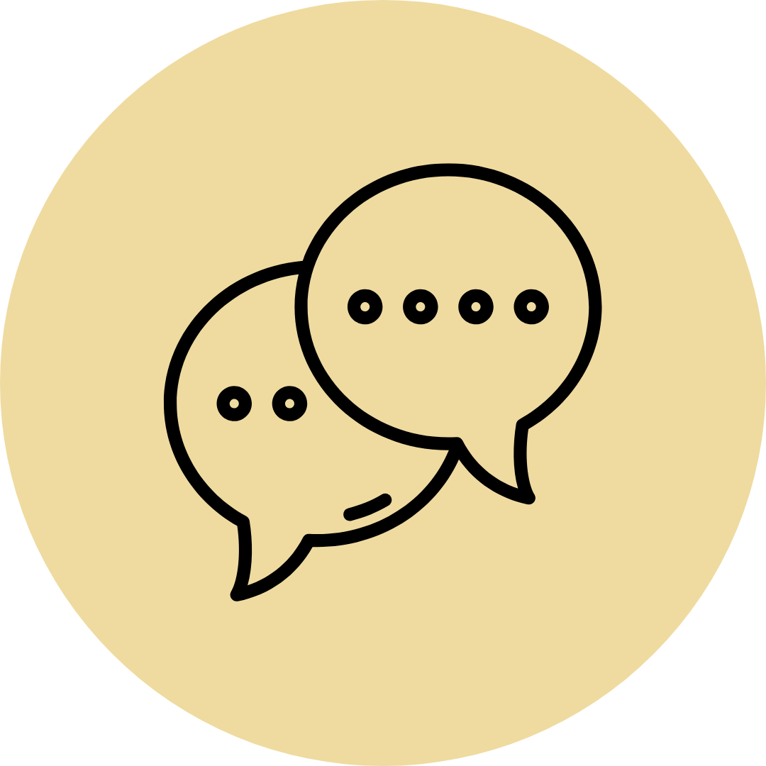 Symbol von Sprechblasen: Gemeinsame Aktivitäten und soziale Kontakte